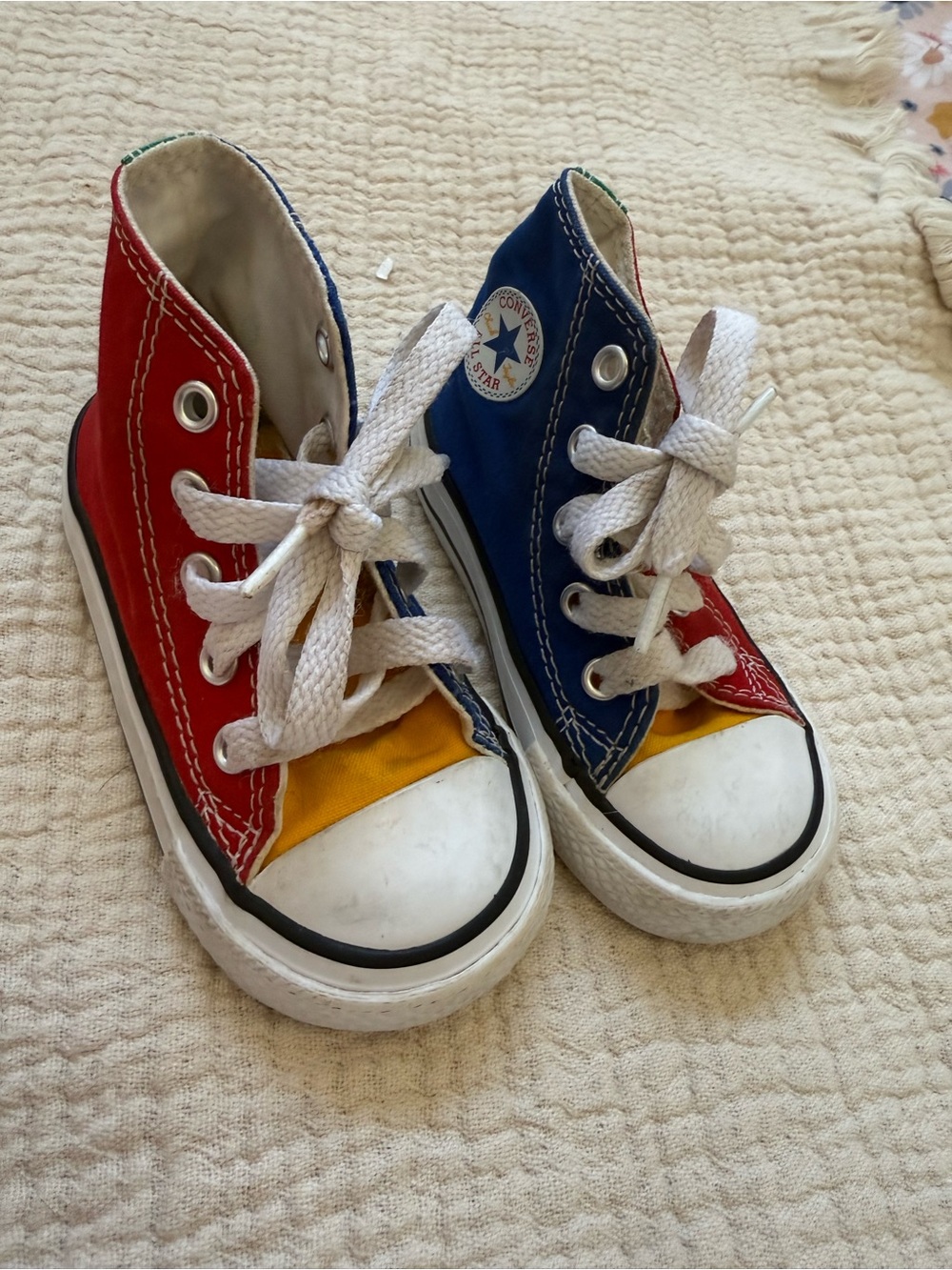 Converse Kids Red, Blue & Yellow High-Top Sneakers